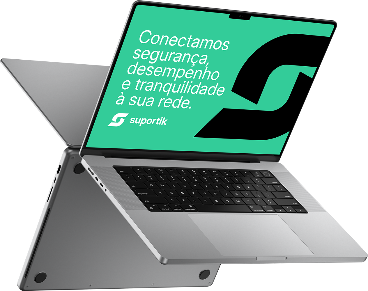 Macbook Pro com a tela da Suportik